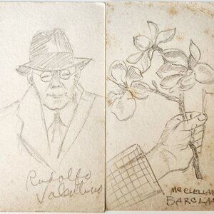 McClellan Barclay Original Sketches Rudolfo Valentino El Dorado Expo OOAK PCBG7D